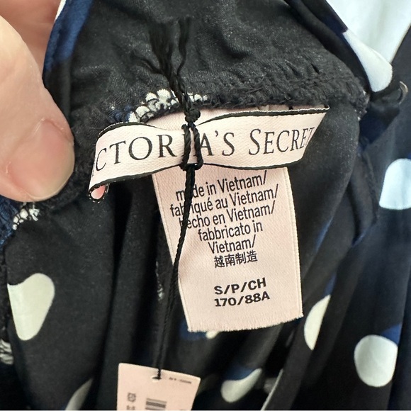 New Victoria’s Secret Black‎ Polka Dot Wide Leg Jumpsuit Size Small  Lounge Sexy - Picture 3 of 11